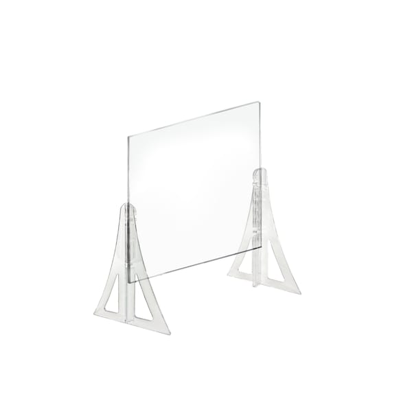 Acrylic Plexiglass Shield PPE 20"x20" Adjustable w/ Support Stands, PK2